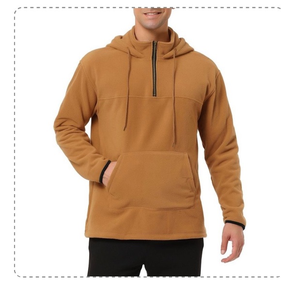 Lars Amadeus Men's Half Zip Hoodie
Drawstring Fleeced Pullover Hooded
Sweatshirt - Picture 2 of 3